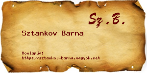 Sztankov Barna névjegykártya